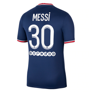Jalkapallo Pelipaidat Paris Saint Germain PSG Lionel Messi 30 Jordan Brand Koti 2021/22 – Lyhythihainen